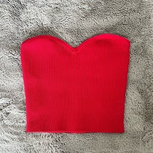 Aritzia - Babaton Red Strapless Crop Top